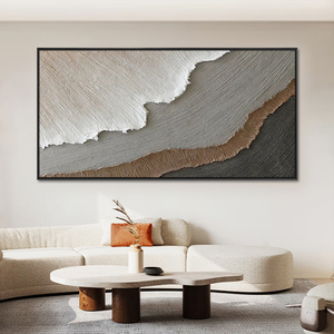 Minimaliste 3D Terre Tone <span class=keywords><strong>Sable</strong></span> Océan Oeuvre Entrée Décor Peintures Murales sur Toile Paysage Marin Design avec <span class=keywords><strong>Effet</strong></span> Texturé - Product Image 3
