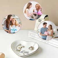 Plateau de présentation de bijoux en céramique en forme de cœur, style minimaliste moderne, 10 cm, pour la vente transfrontalière