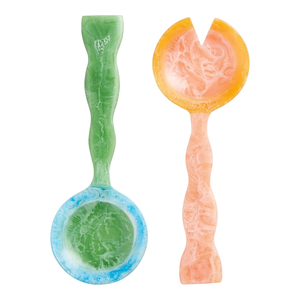 Handcrafted Eco Friendly Resin <b>Salad</b> <b>Tools</b> Set Durable Spoon Fork Dishwasher Safe Everyday Dining Home Decor - Product Image 1