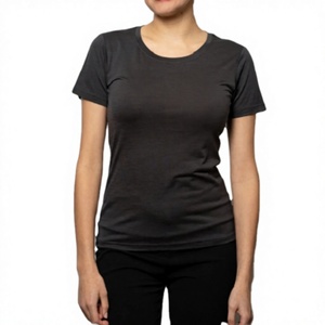 T-shirts en coton à col rond pour femmes, tissu doux et respirant, tailles plus, prix de gros, t-shirts écologiques - Product Image 1