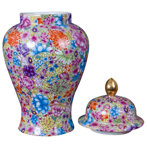 Pot en porcelaine émaillée nordique antique en céramique de Wanhua avec couvercle peint à la main Design Art déco pour la décoration de la maison ou de l'hôtel - Product Image 2