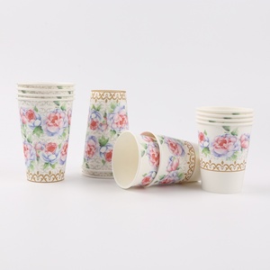 9/12oz 'Romantic Flower Fate' Disposable Health and Eco-friendly Paper Cup