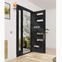 Porte de sécurité antivol en acier et bois massif avec moustiquaire en fibre de verre pour usage extérieur, disponible en commande en gros