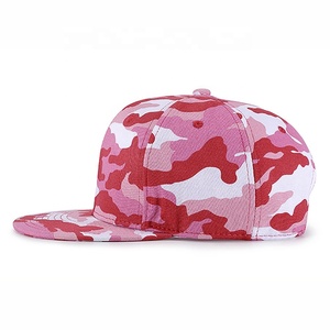 漂亮的6面板粉色迷彩空白素色迷彩聚酯扣背头饰成人帽 - Product Image 5