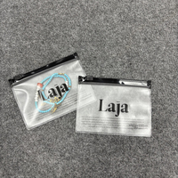 Pochette zippée personnalisée en PVC dépoli transparent pour bijoux (bagues, boucles d'oreilles), avec logo imprimé