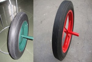 3.00-8 Luftreifen Stahlfelge Schubkarren-Lenkrolle Vollgummi-Schwenkrad Kunststoff-Polyurethan 150kg Tragkraft Ohne Bremse - Product Image 3