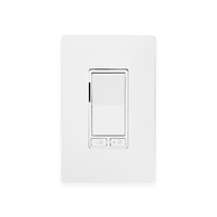 Interrupteur à intensité variable 120V en PC blanc brillant / Interrupteur mural décoratif à double pôle homologué CUL pour usage résidentiel