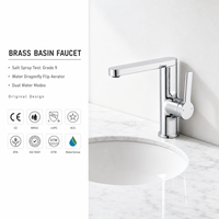 Robinet de lavabo en laiton modèle H-3210, monocommande, à poser sur le comptoir, chromé, classique, en céramique, pour salle de bain