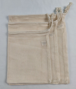 Sacs en filet réutilisables pour produits frais, sacs d'épicerie réutilisables en coton, ensemble de pailles en métal, brosse de nettoyage réutilisable, sac de rangement, zéro déchet - Product Image 3