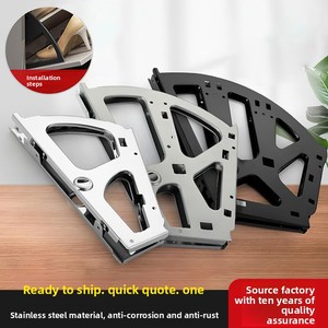 <span class=keywords><strong>Scarpiera</strong></span> Pieghevole a Tre Livelli in Acciaio Inossidabile Nero, <span class=keywords><strong>Design</strong></span> Moderno Minimalista, Girevole Ultra-Sottile, Arredamento per la Casa, MOQ Basso 2 Pezzi - Product Image 5