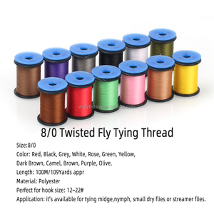 12 Uds. Colores surtidos 8/0 hilo trenzado para atar moscas línea de alta resistencia Midge Ninfa Streamer trucha señuelos de peces Material de atado - Product Image 2