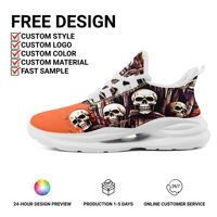Chaussures de course respirantes en maille avec logo personnalisé imprimé par sublimation, motif tête de mort, OEM/ODM pour hommes et femmes FN079-26023002-5