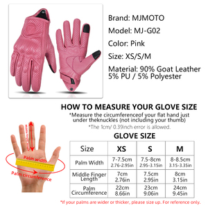Gants de moto en cuir rose <span class=keywords><strong>pour</strong></span> femmes CE, gants de scooter à doigts complets, gants de vélo électrique, gants de motocross, gants de course - Product Image 4