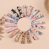 Pinces à cheveux en Satin antidérapant, Barrettes en métal pour bébés, tout-petits, enfants et adolescents, Design Floral, accessoires pour cheveux, vente en gros