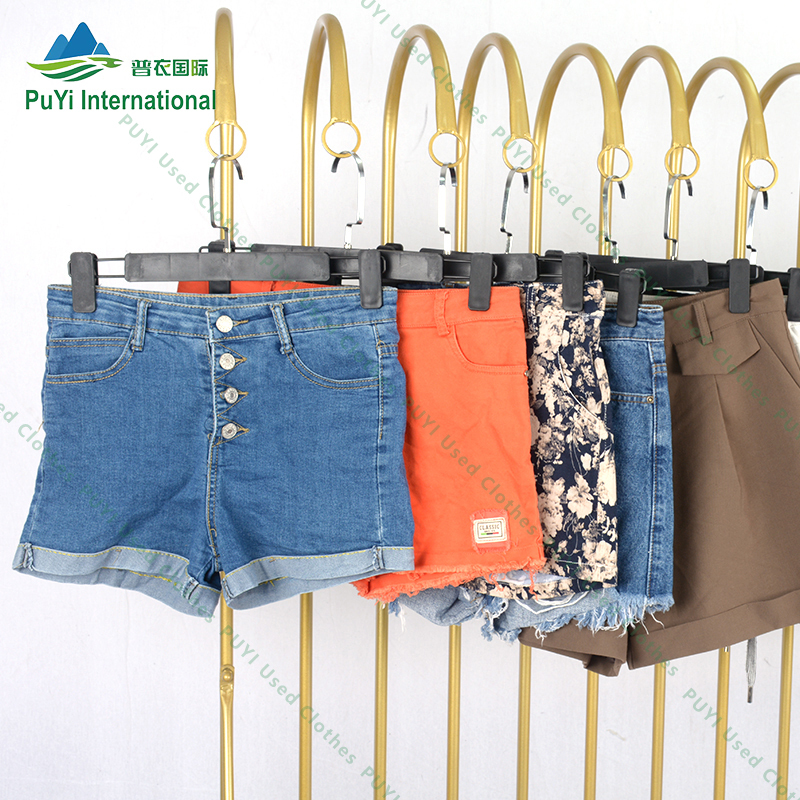 Ladies Short Pants Baggy Denim Shorts
