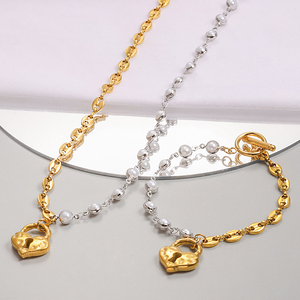 Ensemble <span class=keywords><strong>de</strong></span> bijoux <span class=keywords><strong>de</strong></span> mode <span class=keywords><strong>N</strong></span> Catalogue <span class=keywords><strong>U</strong></span> Collier Bracelets Chaîne <span class=keywords><strong>O</strong></span> <span class=keywords><strong>De</strong></span> <span class=keywords><strong>50</strong></span>, Accessoires Clé et Serrure en Acier Inoxydable 316L, Prix <span class=keywords><strong>de</strong></span> Gros - Product Image 3