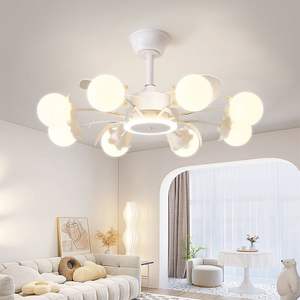 Ventilateurs de plafond avec <span class=keywords><strong>lustre</strong></span> blanc, <span class=keywords><strong>ventilateur</strong></span> de plafond Fandelier de 31 pouces avec <span class=keywords><strong>globe</strong></span> de classe, 18 lumières <span class=keywords><strong>pour</strong></span> salon, salle à manger, télécommande - Product Image 3