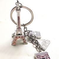 Porte-clés en métal Tour Eiffel Arc de Triomphe Paris France Souvenir touristique