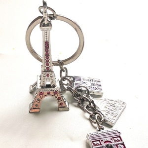 Porte-clés en métal Tour Eiffel Arc de Triomphe Paris France Souvenir touristique - Product Image 2