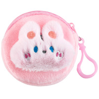 Gangsheng Cute Mini Soft Moe Cartoon Plush Coin Storage Bag with Zipper Closure Portable Earphone Pouch for Students