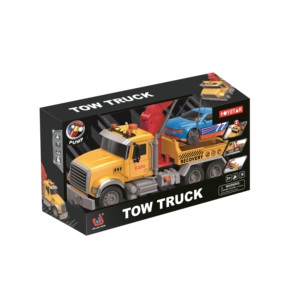 Ensemble de jouets de camion de remorquage comprenant une voiture de course, une voiture tout-terrain <span class=keywords><strong>en</strong></span> métal, une camionnette <span class=keywords><strong>en</strong></span> métal, des panneaux de signalisation, un camion <span class=keywords><strong>jouet</strong></span> avec crochet, son et lumière - Product Image 5
