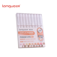 Nouveau jeu de stylos marqueurs d'art acrylique M720-6 Languo-Pointe de pinceau souple de plusieurs couleurs