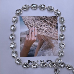 Cadena de Cristal Plateado RYL, Adorno de Diamantes de Imitación, Cinta Metálica, Decoración para Vestidos de Novia, Accesorios de Ropa - Product Image 4