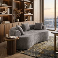 Canapé d'angle trois places en chenille pour appartement - Design moderne, durable et écologique