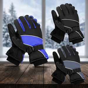 Gants de ski d'hiver personnalisés en polyester imperméables, compatibles écran tactile, isolés thermiquement, pour snowboard, avec fermeture auto-agrippante – Fabrication usine - Product Image 3