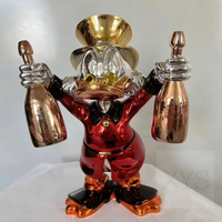 Sculpture Moderne de Canard en Résine Électroplaquée, Figurine Animale Haut de Gamme, Décoration de Bureau et Maison de Luxe, Feng Shui Religieux