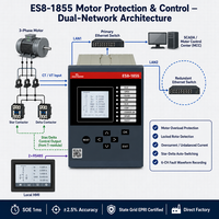 Relay Proteksi Motor EastSong ES8-1855 Tiga Fasa 5A Dual Ethernet LAN1+LAN2 RS485 Jaringan Redundant Proteksi Arus Lebih dan Beban Berlebih
