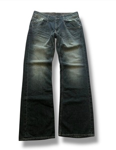 Pantalones acampanados de diseño personalizado con efecto de fricción para reparar bigotes de gato - Product Image 2