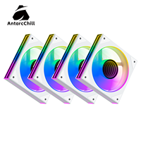 Ventilateur de refroidissement silencieux AntarcChill blanc 120 mm pour boîtier d'ordinateur, processeur, avec dissipateur thermique en plastique et LED RGB/ARGB