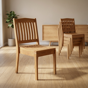 Minimalist Solid Wood Garden <b>Chair</b> <b>Stackable</b> <b>Outdoor</b> Furniture Tapered Leg Design Modern - Product Image 1