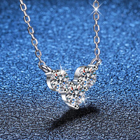 Merryshine S925 Argent Clavicule Chaîne Moissanite Coeur Forme Pendentif Collier Amour Accessoire De Mode En Gros Diamant Bijoux