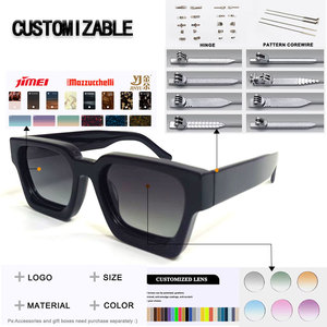 Gafas de Sol Rectangulares de Acetato con Montura Completa y Lentes Degradadas, Unisex para Adultos, Protección Solar 100% UV - Product Image 3
