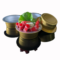 Offre Spéciale – Barquette jetable en aluminium 420 ml / 14,2 oz avec couvercle, ronde, de qualité alimentaire, pour cuisson, plats à emporter et barbecue