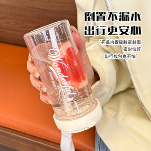 Wonderful Drink Water Cup 500ml-600ml With Straw <b>Tea</b> <b>Infuser</b> Portable For Student Back To School - Product Image 3
