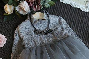 Vestido de Fiesta Elegante con Estampado de Tul para Niñas, Nuevo Modelo 2017, Fabricantes de Ropa Infantil - Product Image 5