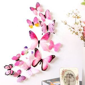 12Pcs Double-layer Butterfly Art <b>Wall</b> <b>Stickers</b> Home <b>Decor</b> DIY for Wedding Party Butterflies Fridge <b>Sticker</b> Beautiful <b>Sticker</b> - Product Image 2