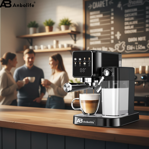 Machine à café expresso multifonction Anbo 2026 1350W <span class=keywords><strong>avec</strong></span> mousseur à lait, panneau tactile pour la maison <span class=keywords><strong>et</strong></span> le bureau, idéale pour faire du cappuccino - Product Image 3