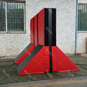 American Ninja Warrior Obstacle Course Gymnastics Kids Soft Play Equipment 5 Piece Set Road Block Wall Section with 4 Quad Step - Product Image 4