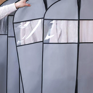 Housse anti-poussière translucide pour vêtements, <span class=keywords><strong>cintre</strong></span> imperméable, avec rangement de garde-robe anti-poussière en tissu PEVA - Product Image 2