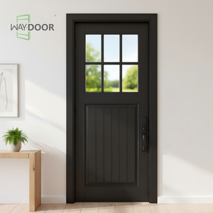 Porte extérieure en bois massif de chêne durable et écologique avec finition de surface, avec verre, porte d'entrée en bois d'acajou standard personnalisée - Product Image 2