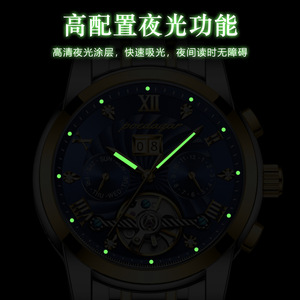 Pour la nouvelle <span class=keywords><strong>montre</strong></span> mécanique automatique pour hommes <span class=keywords><strong>suisse</strong></span> multifonction avec des caractéristiques lumineuses et un style de charme de fenêtre de cadran en verre - Product Image 4