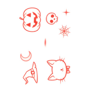 Autocollants de tatouage temporaire colorés pour Halloween Tatouages mignons imperméables adaptés au visage et aux bras - Product Image 5