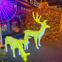 Affichages commerciaux de vacances en plein air éclairés grand orignal de Noël 3d éclairer LED motif animaux de la rue renne lumière