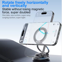 Support de téléphone portable magnétique pour voiture et bureau, à adsorption sous vide stable, rotation à 360 degrés, avec plaque adhésive