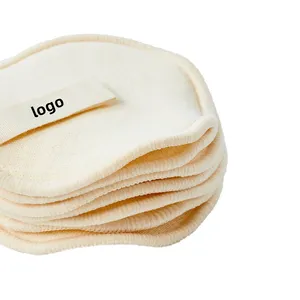 Custom Logo Round Cream Facial Cleaning Cosmetic Makeup Reusable Bamboo Remover Cotton Pads For Face