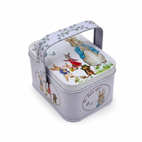 Boîte en métal portable personnalisée avec poignée en forme de lapin de Pâques, idéale pour emballer des bonbons, du chocolat et des cadeaux pour les fêtes et les enfants.